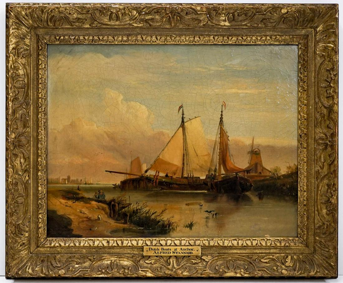 Alfred Stannard (1806 - 1889) Antique Oil Painting (1 of 6)