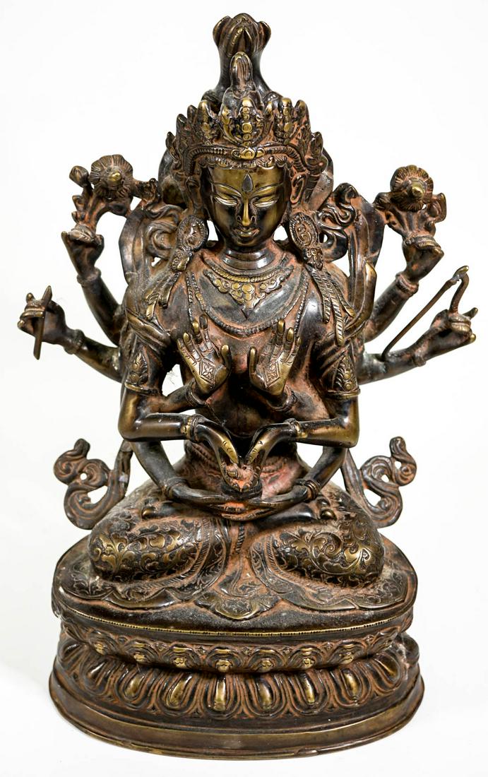 Very Old Gilt Bronze Seated Buddha Bodhisattva (1 of 7)