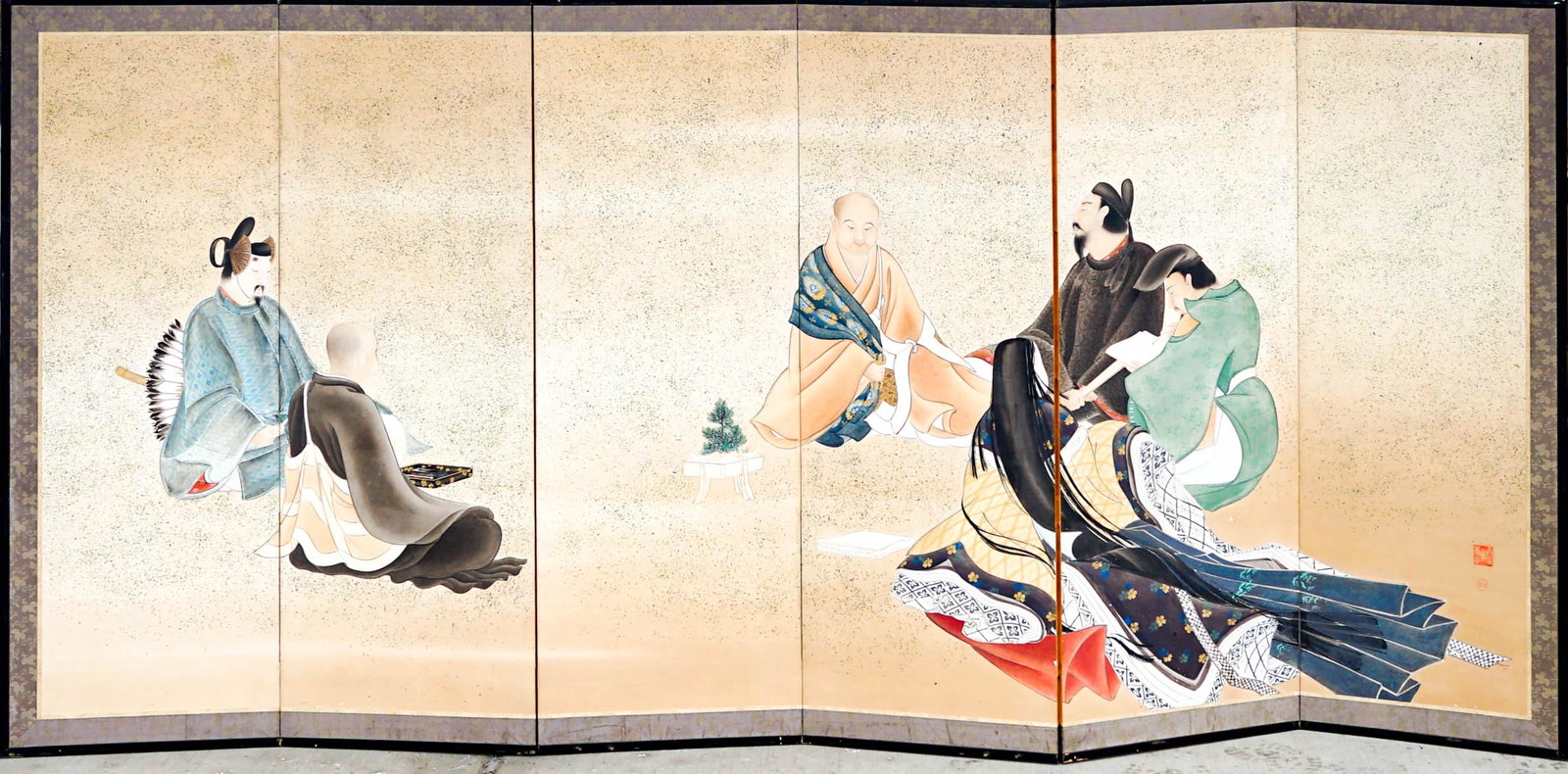 Japanese 6 Panel Hand-Painted Screen (1 of 6)