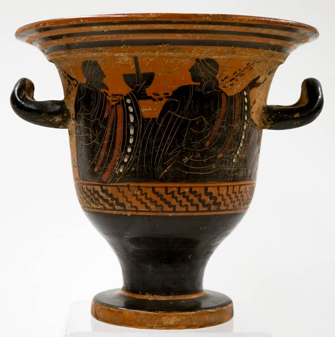 Ancient Greek Style Bell Krated Terracotta Vase (1 of 10)
