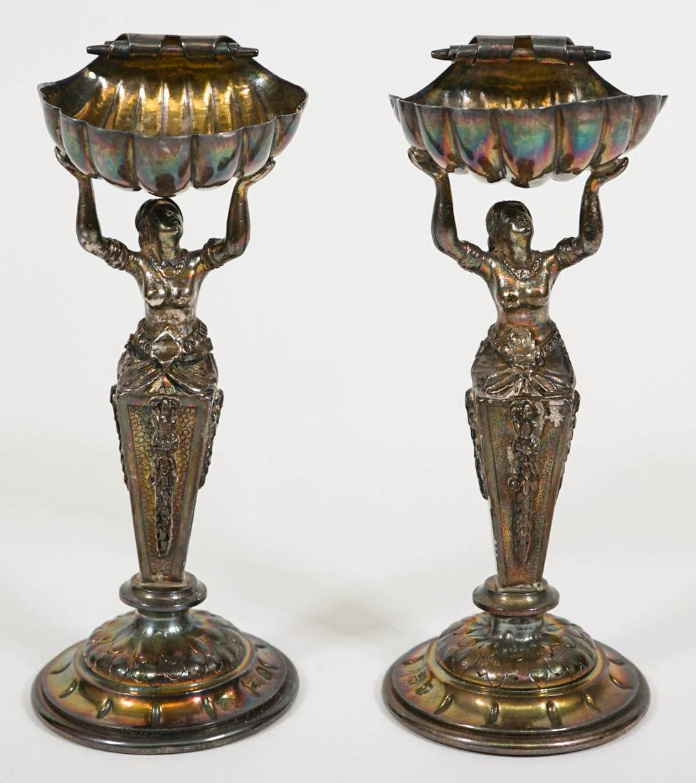 1891 London Pair Sterling Salt Cellars (1 of 9)