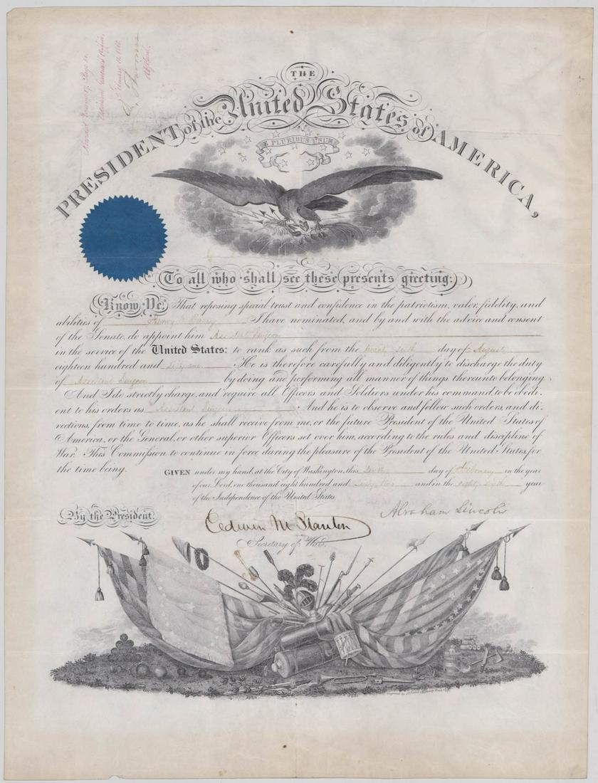 Abraham Lincoln Signed Document PSA/DNA LOA (1 of 3)