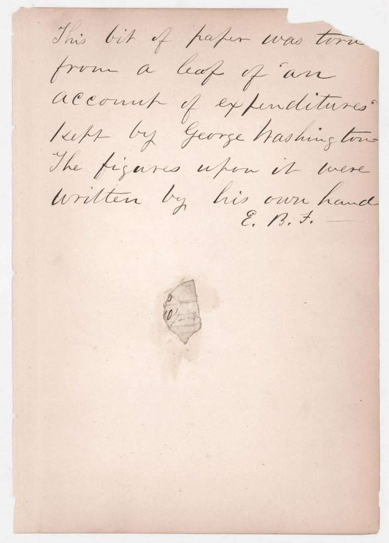 George Washington Handwritten Ledger Fragment (1 of 2)