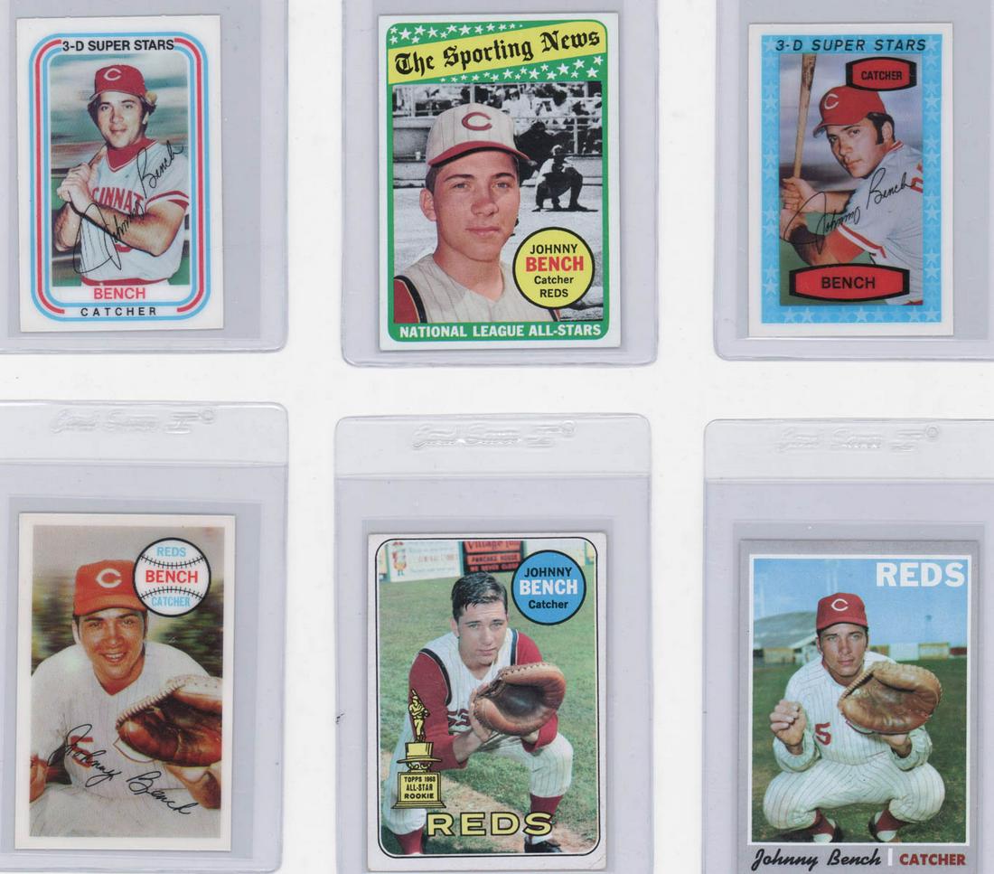 Johnny Bench Vintage Baseball Cards (6) (1 of 2)