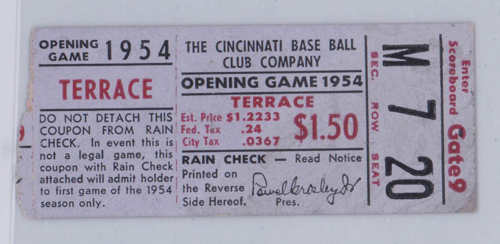 Hank Aaron Debut Reds Opening Day 1954 (1 of 2)