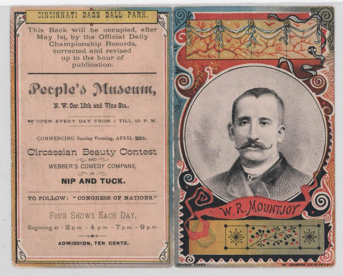 1884 Cincinnati Red Stockings Score Card (1 of 2)