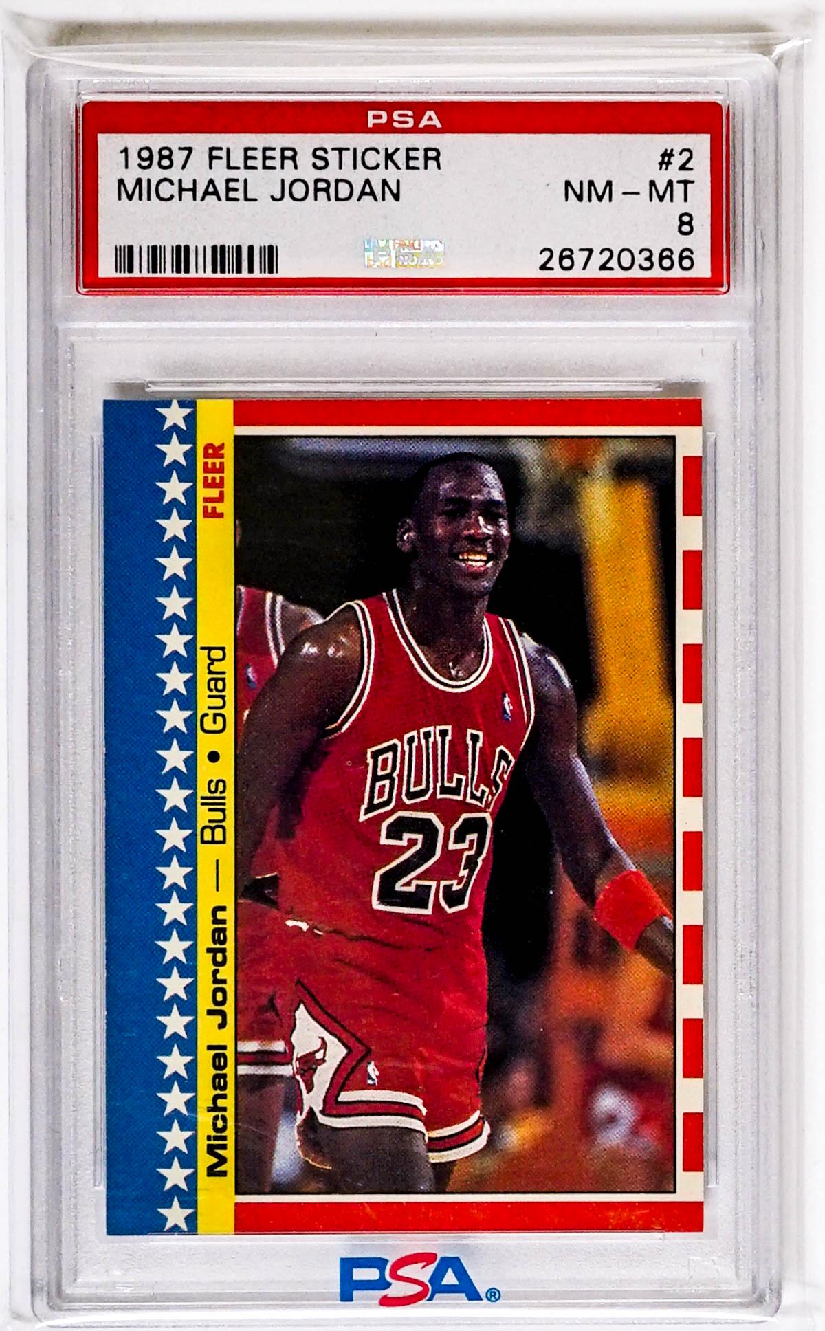 Michael Jordan 1987 Fleer Sticker #2 PSA 8 NM-MT (1 of 2)