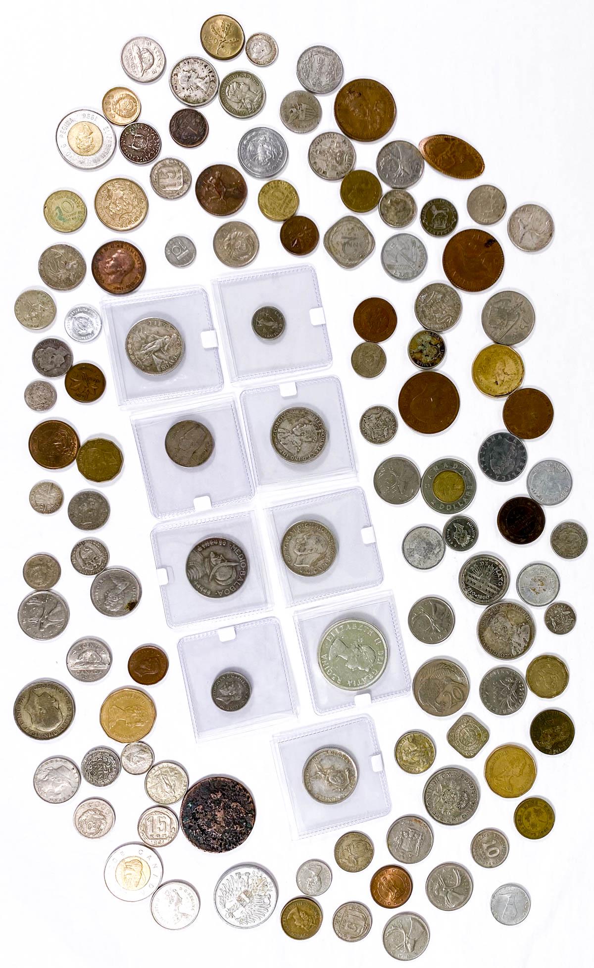 Foreign Coins Collection with Silver Coins 111 pcs (1 of 5)