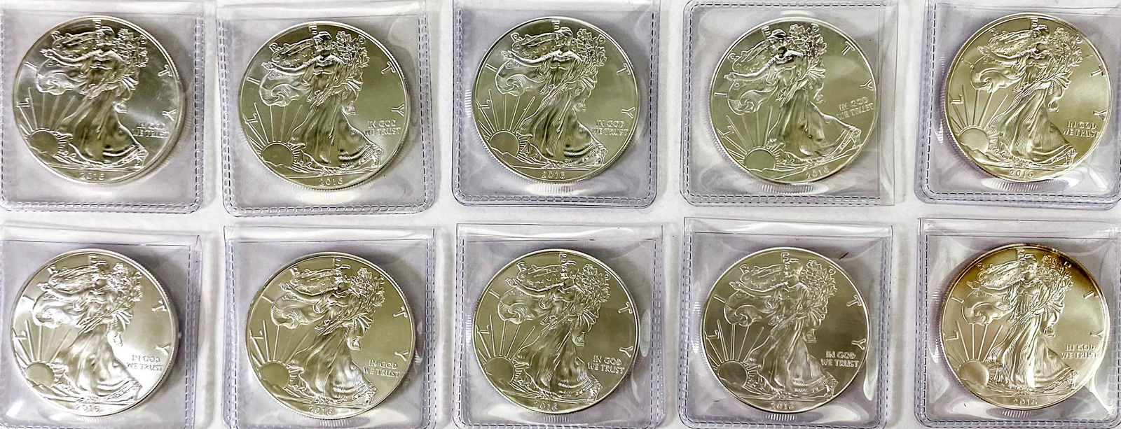 (10) U.S. American Eagle 1 oz. Silver Dollars .999 (1 of 2)