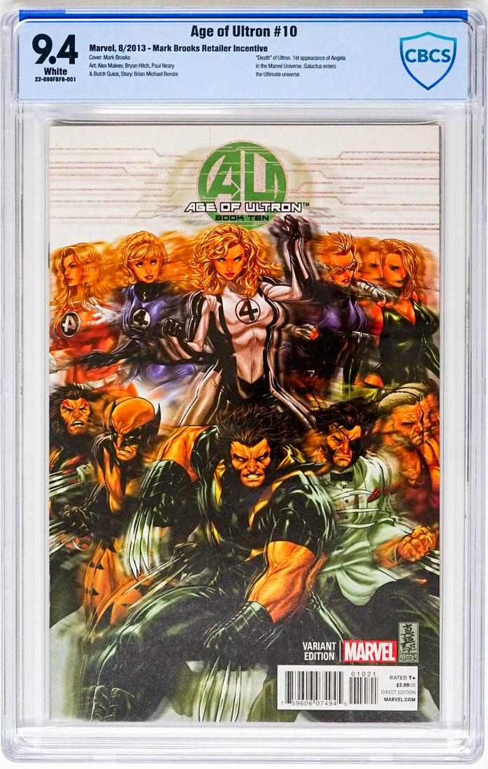 Age of Ultron #10 [Marvel, 2013] CBCS 9.4: Age of Ultron #10 [Marvel, 2013] Mark Brooks Retailer Incentive CBCS 9.4. Auctioneers note: This comic book was consigned to GZ Auctions in the raw form and I personally submitted this for grading and