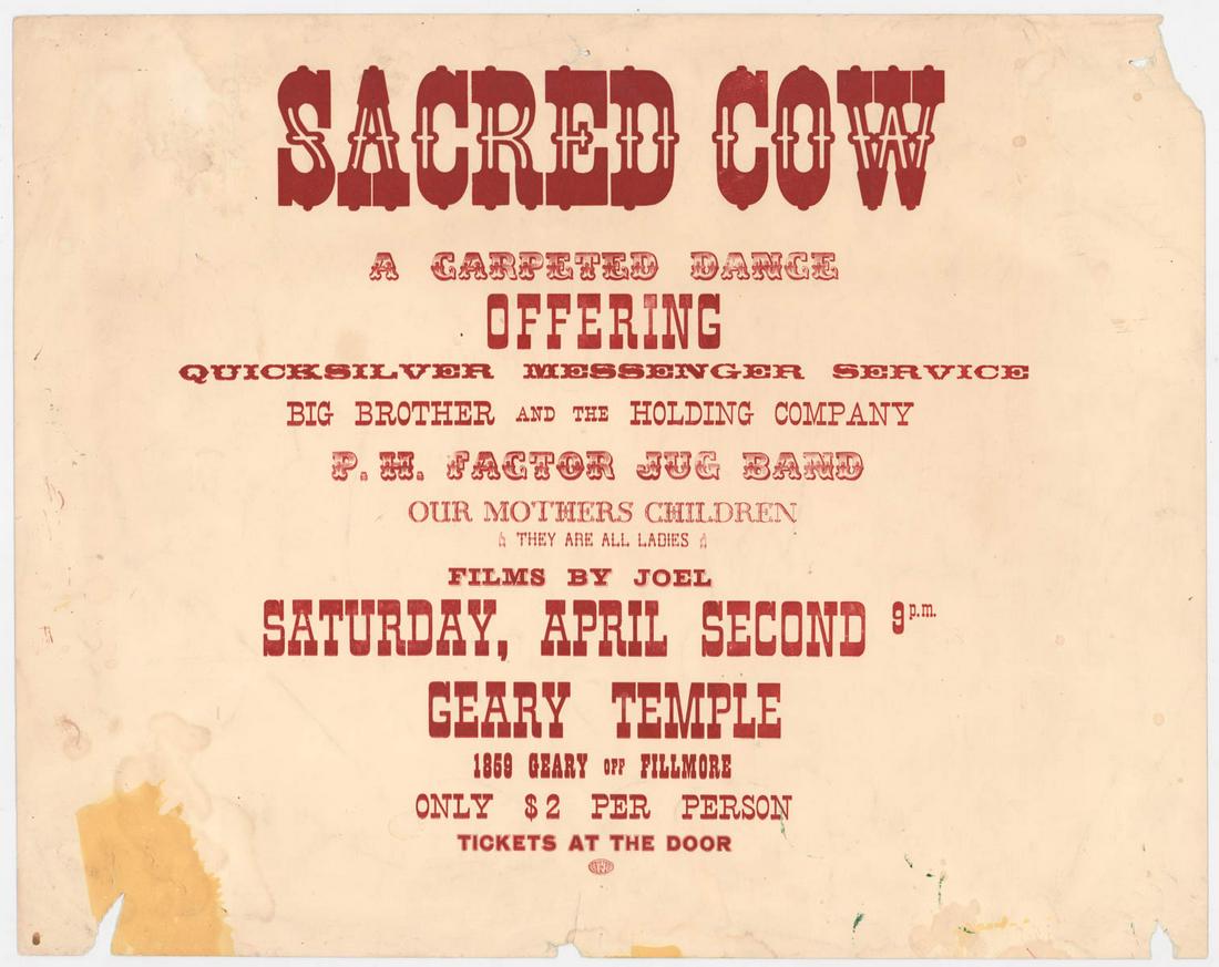 Sacred Cow 1966 Quicksilver Big Brother Poster (1 of 2)