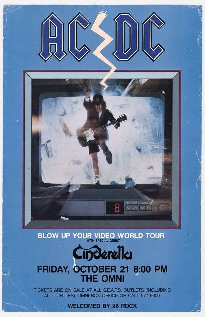 Ac Dc Cinderella 1988 World Tour Atlanta Poster