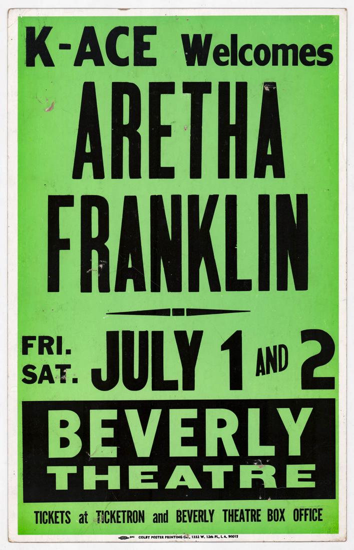Aretha Franklin 1983 Beverly Theatre Poster (1 of 2)