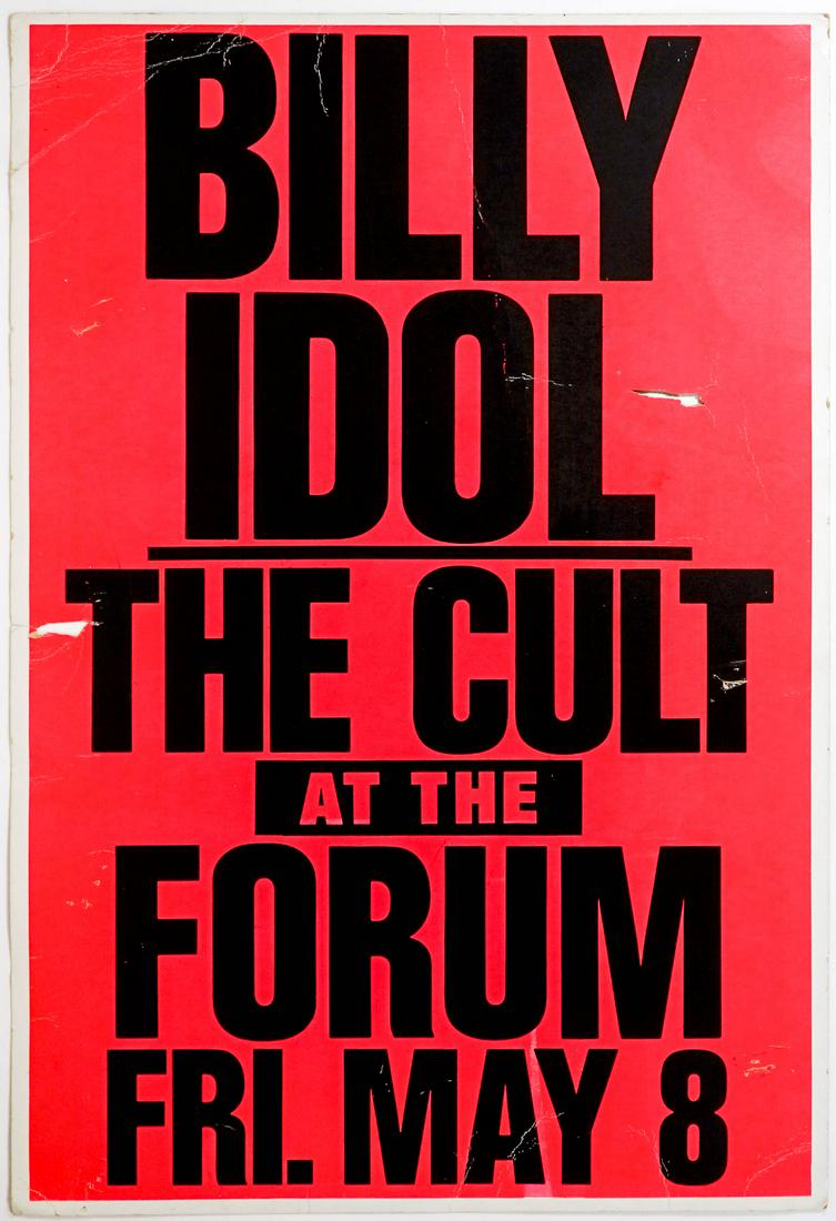 Billy Idol, The Cult 1987 Forum Concert Poster (1 of 2)