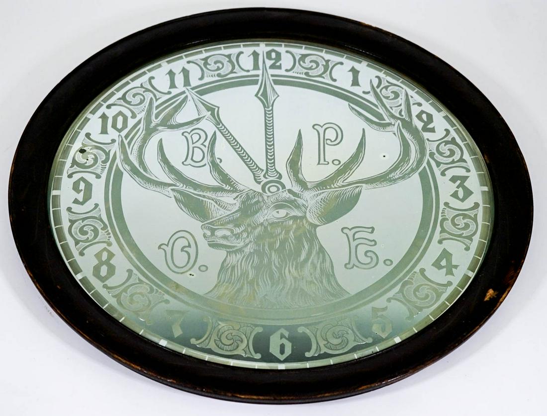 Vintage BPOE '11 O'Clock' Mirror Framed (1 of 8)