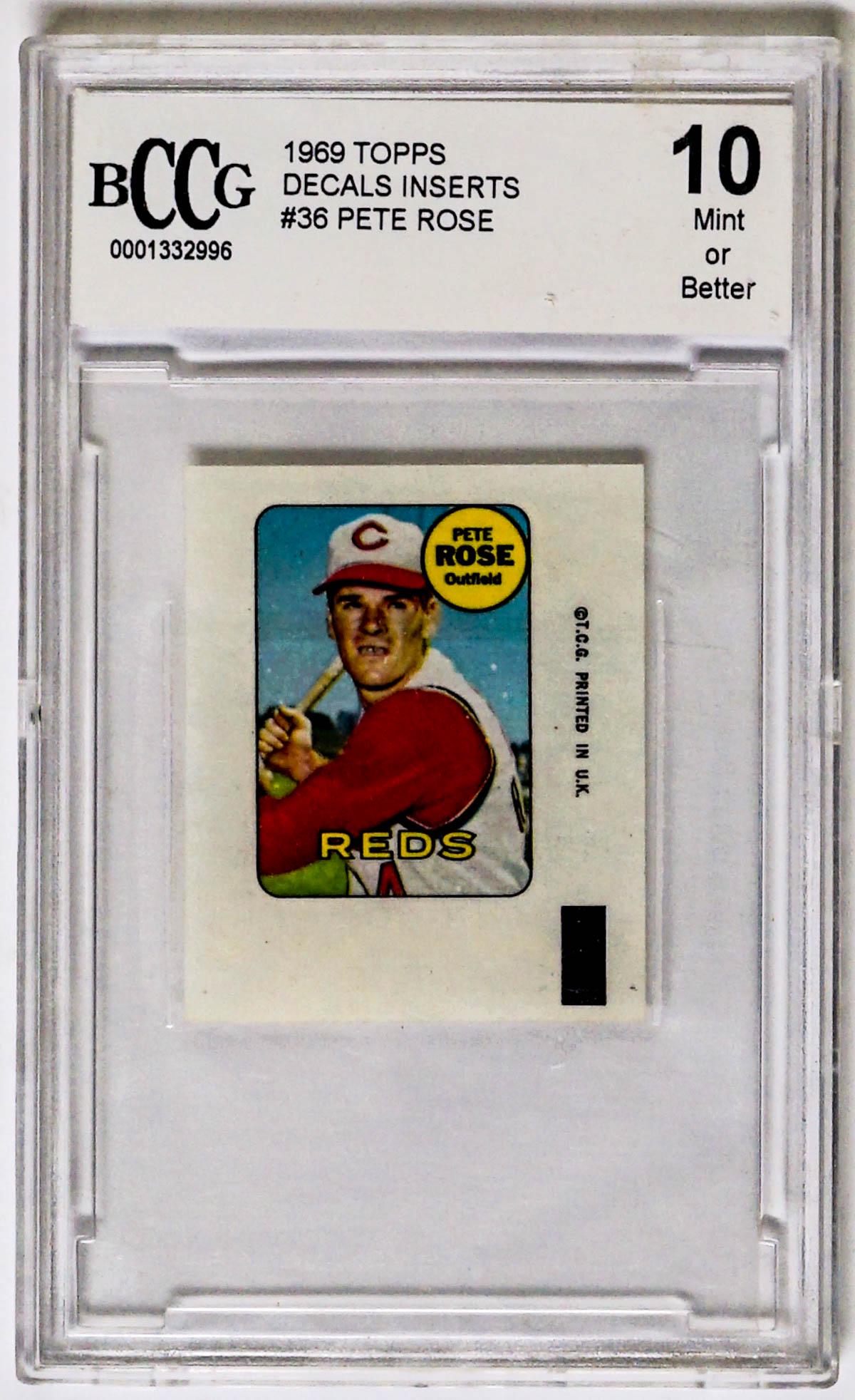 Pete Rose 1969 Topps Decals #36 BCCG 10 (1 of 2)