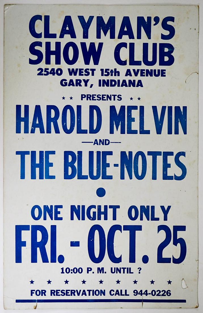 Harold Melvin Blue Notes Clayman's Club Poster (1 of 2)