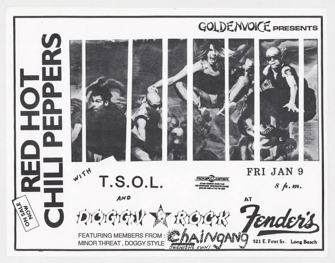 Red Hot Chili Peppers TSOL Vintage Flyer (1 of 2)