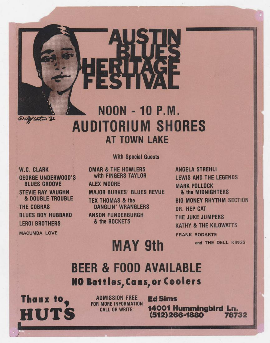 Stevie Ray Vaughn Austin Blues Festival Flyer (1 of 2)