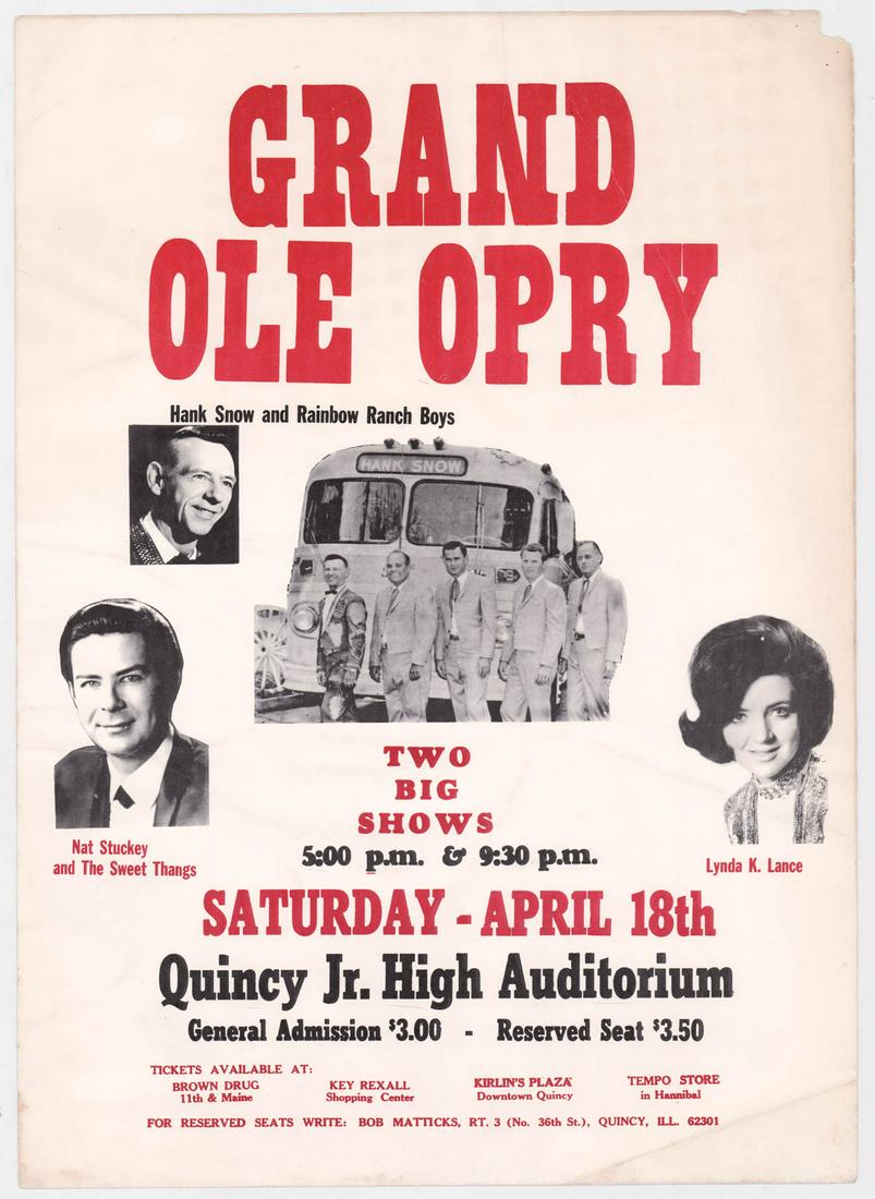 Hank Snow Grand Ole Opry Concert Poster (1 of 2)