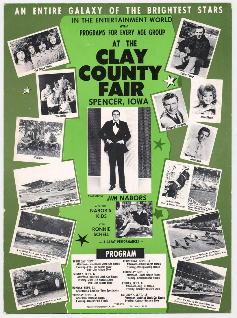 Jim Nabors 1971 Clay County Fair Poster (1 of 2)