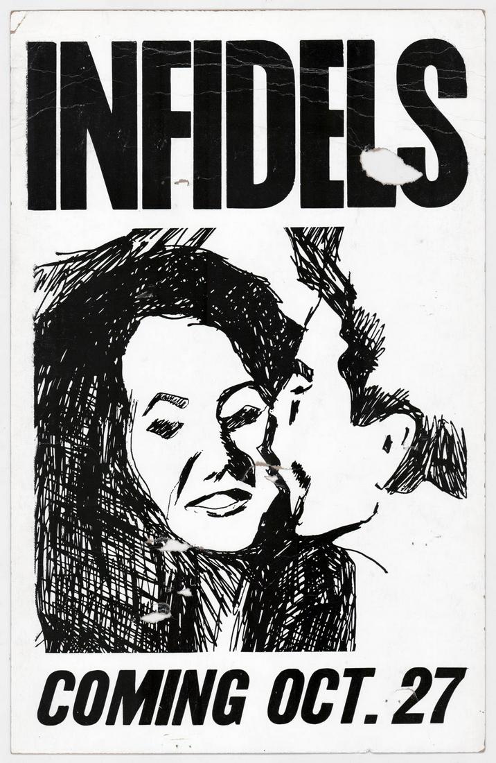 Bob Dylan 1983 Infidels Promo Release Poster (1 of 2)