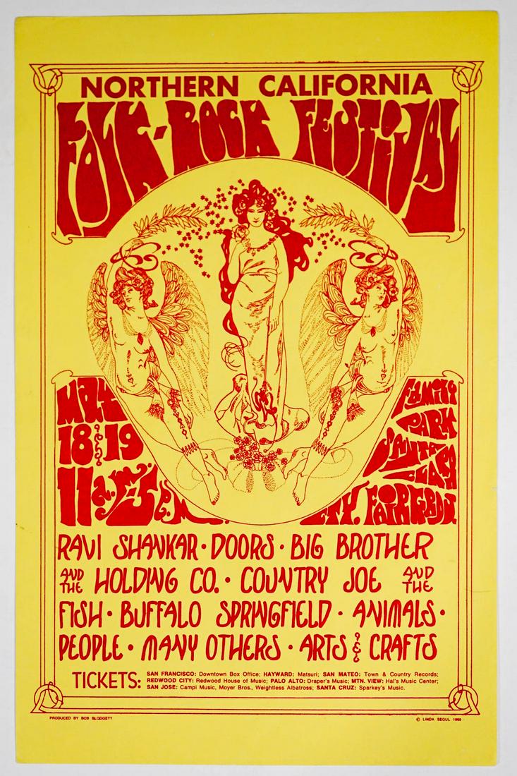 1968 Folk-Rock Festival Handbill [Doors] (1 of 2)