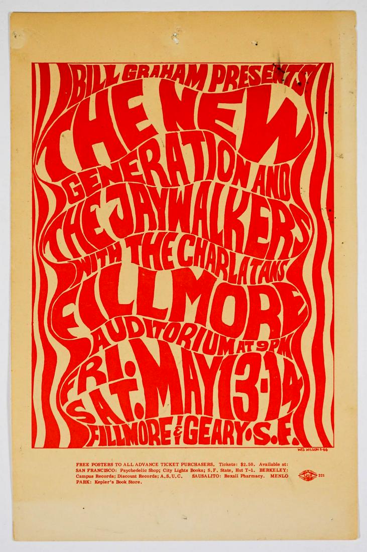 1966 Charlatans Bill Graham Fillmore Handbill (1 of 2)