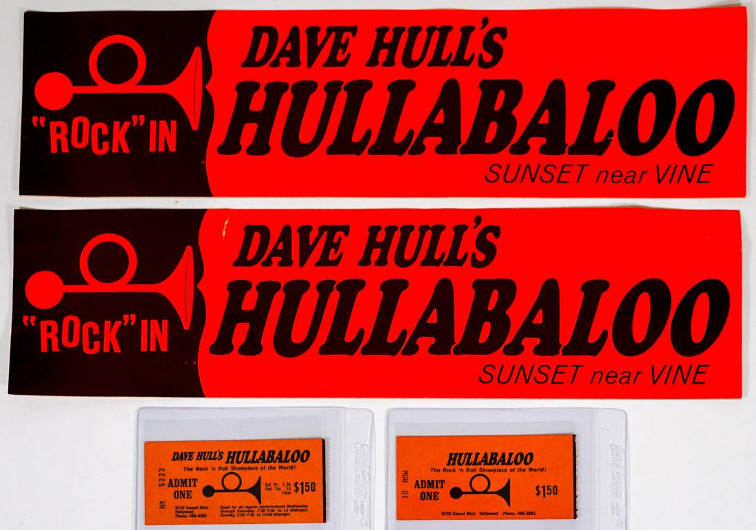 Dave Hull's Hullabaloo (2) Signs and (2)Tickets (1 of 7)