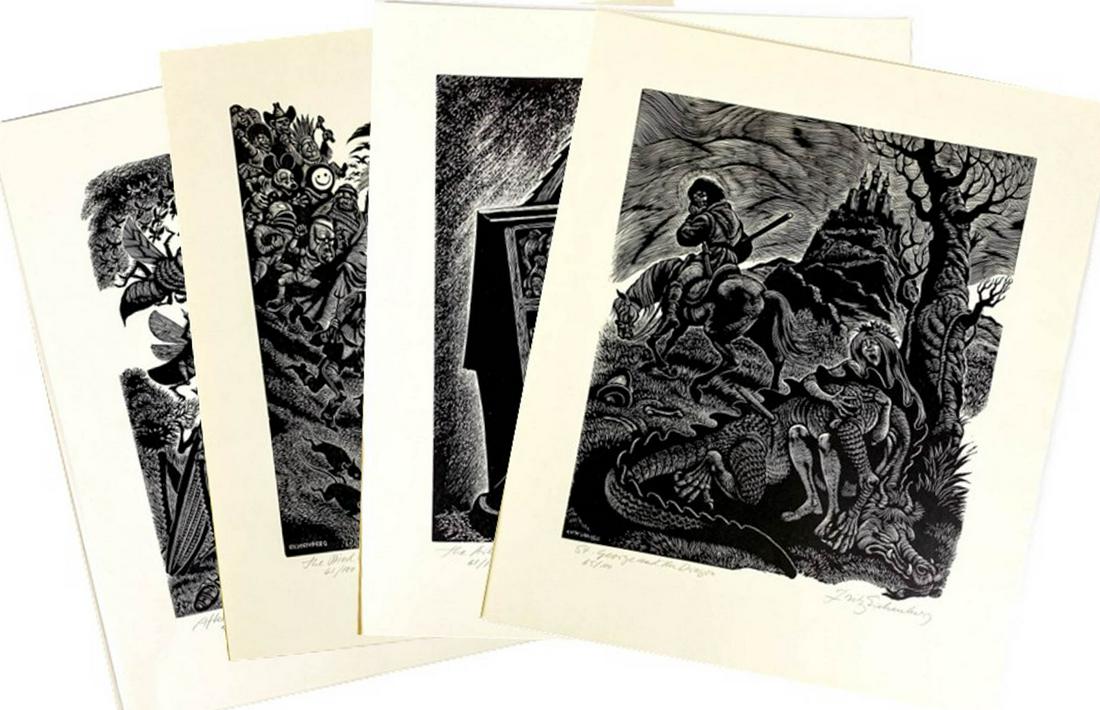 Fritz Eichenberg (4) S/N Wood Engravings (1 of 10)