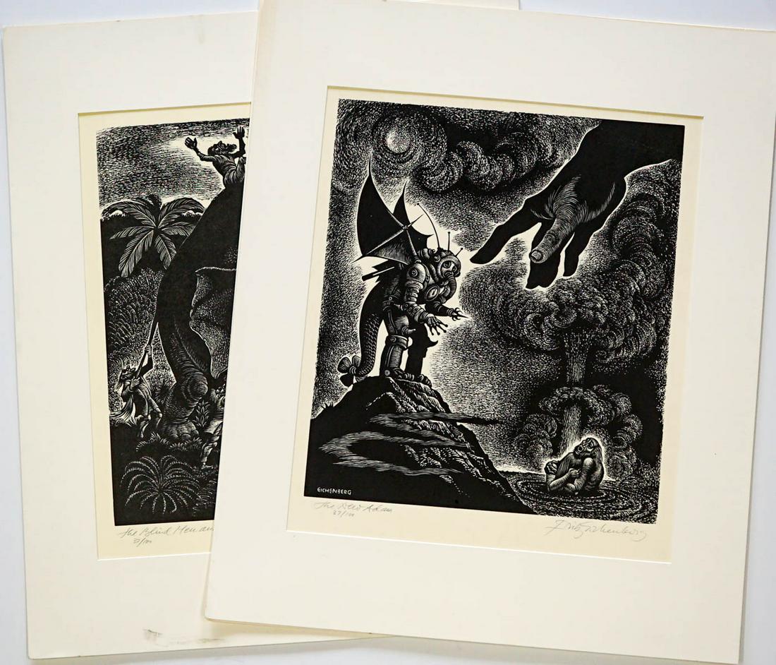 Fritz Eichenberg (2) S/N Wood Engravings (1 of 9)