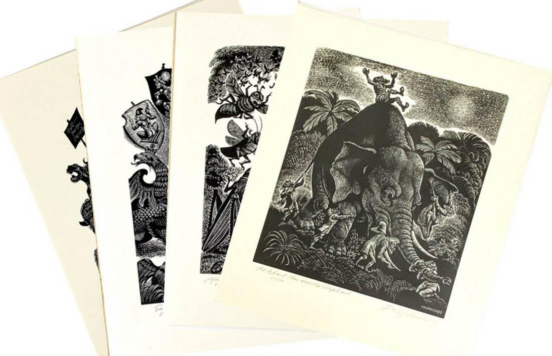 Fritz Eichenberg (4) S/N Wood Engravings (1 of 10)