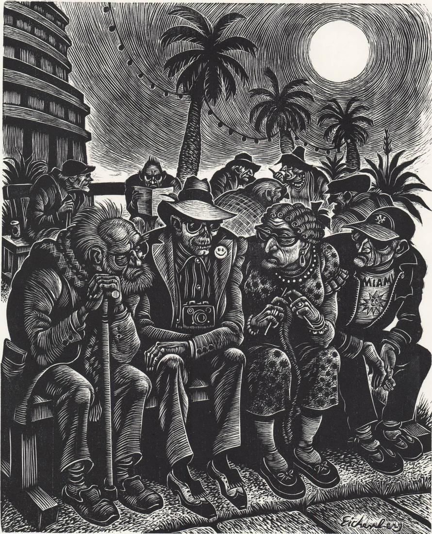 Eichenberg Signed Engraving AP [Last Sunset] (1 of 4)