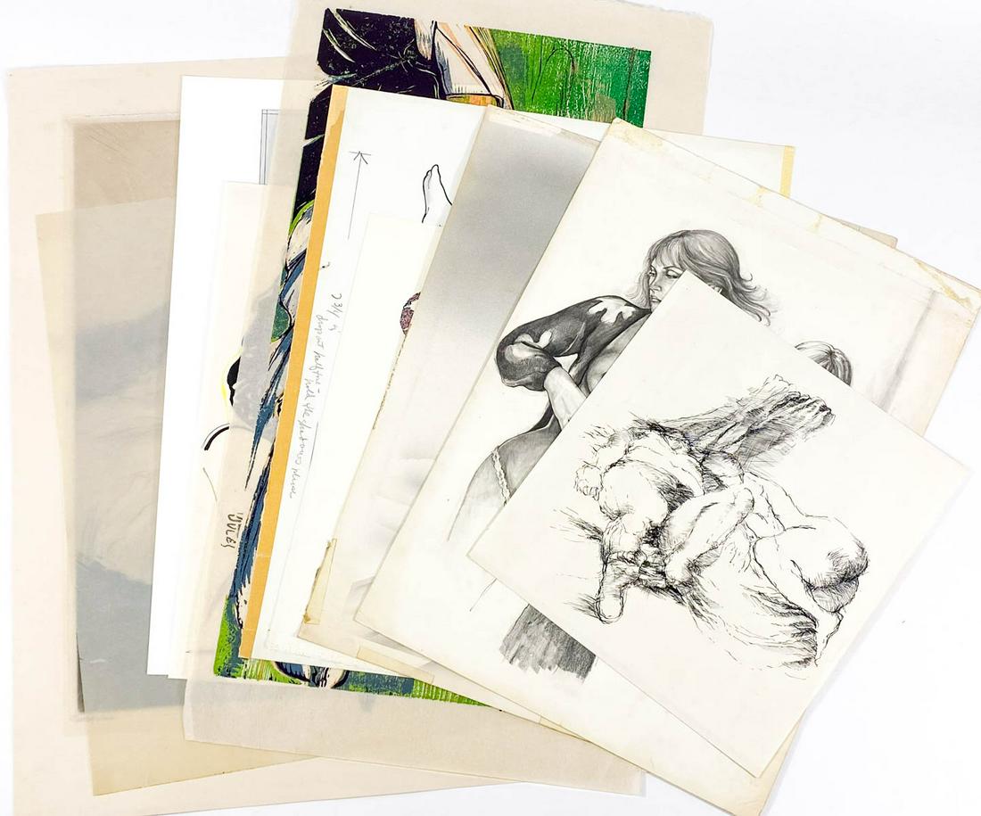 Ten (10) Original Art and Prints [Nudes] (1 of 11)