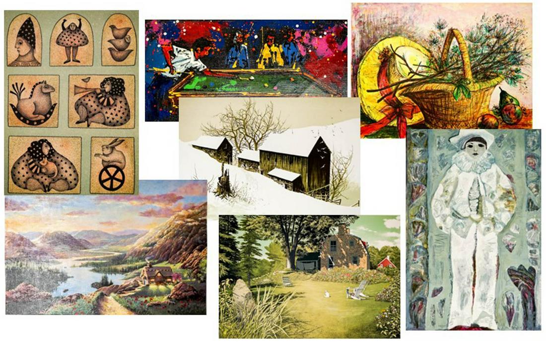 Signed Serigraph, Oil Painting, and Lithographs(7) (1 of 8)
