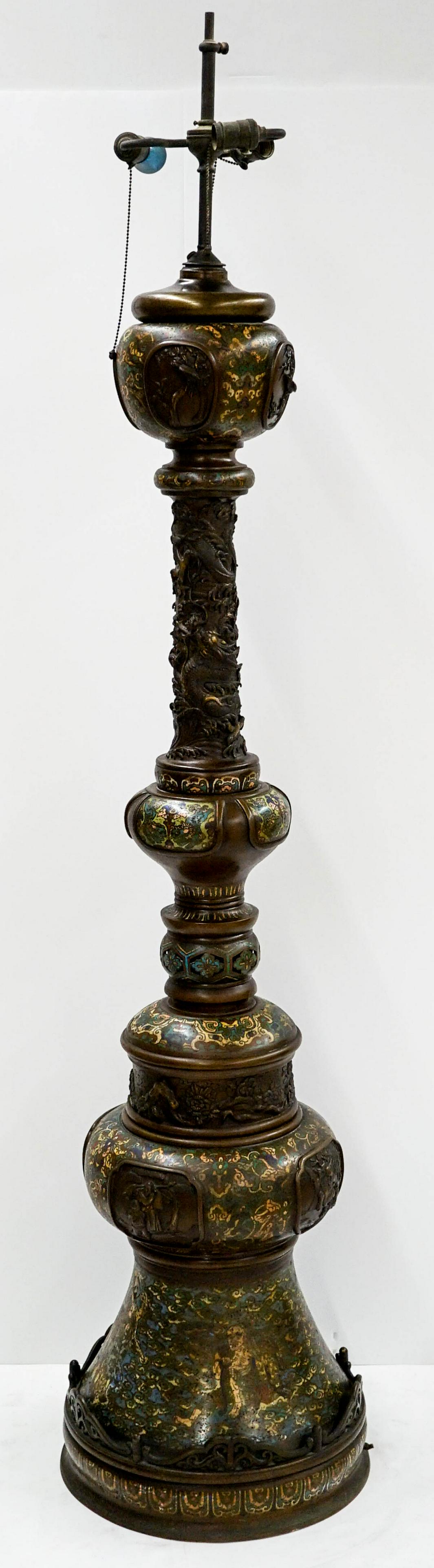[China, Japan] Champleve Antique Floor Lamp (1 of 19)