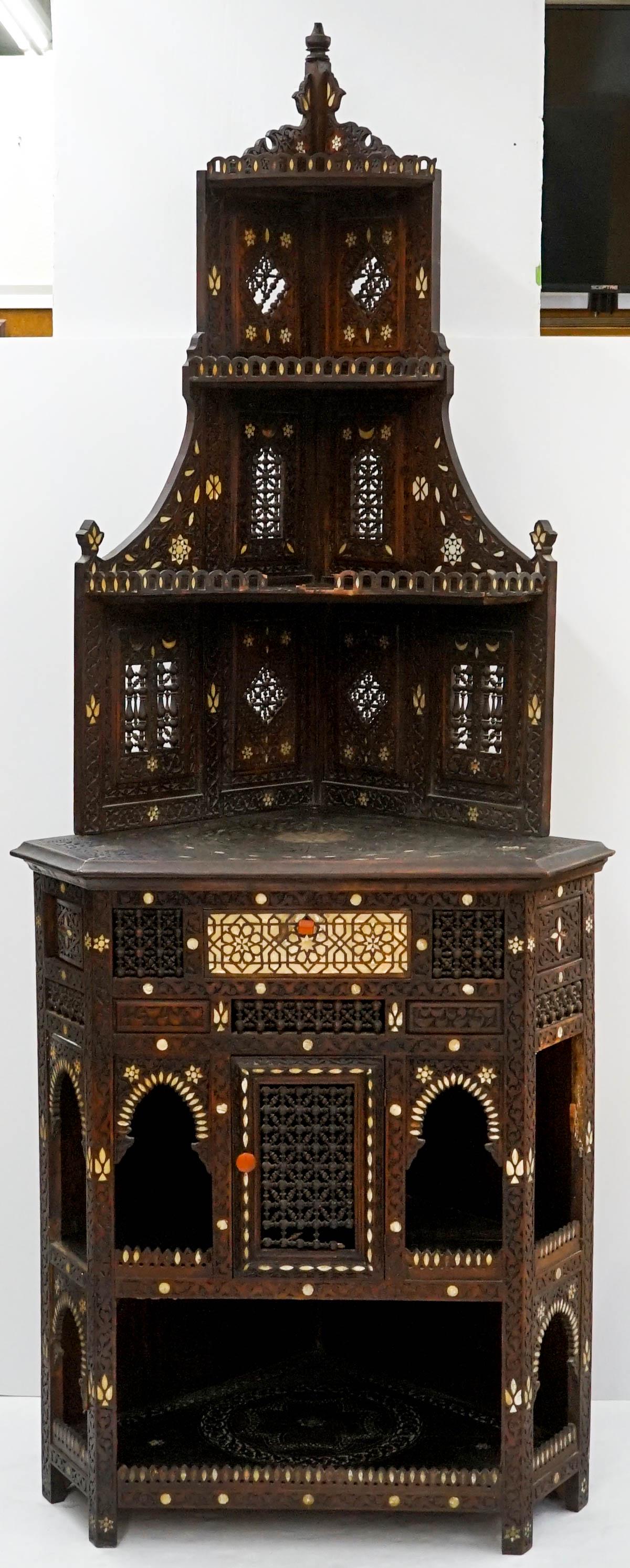 19th Century Anglo-Indian Wood Corner Cabinet (1 of 20)