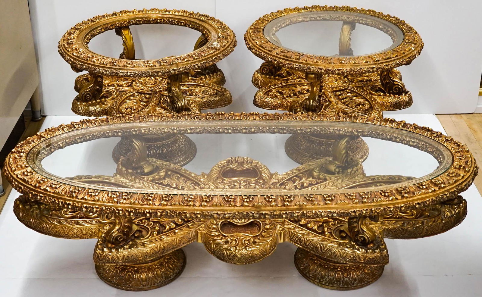 Hollywood Regency Three Piece Coffee, End Tables (1 of 16)