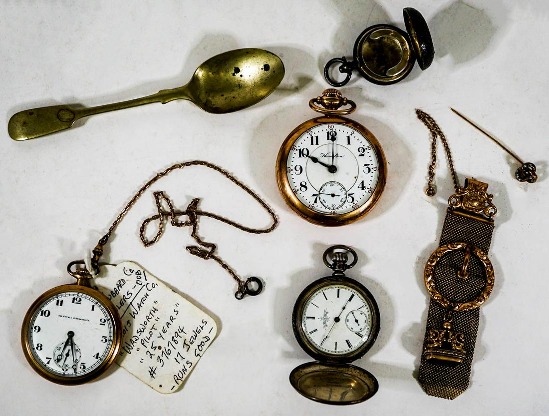 Estate Lot Pocket Watches, Fob , Coin Case (1 of 7)