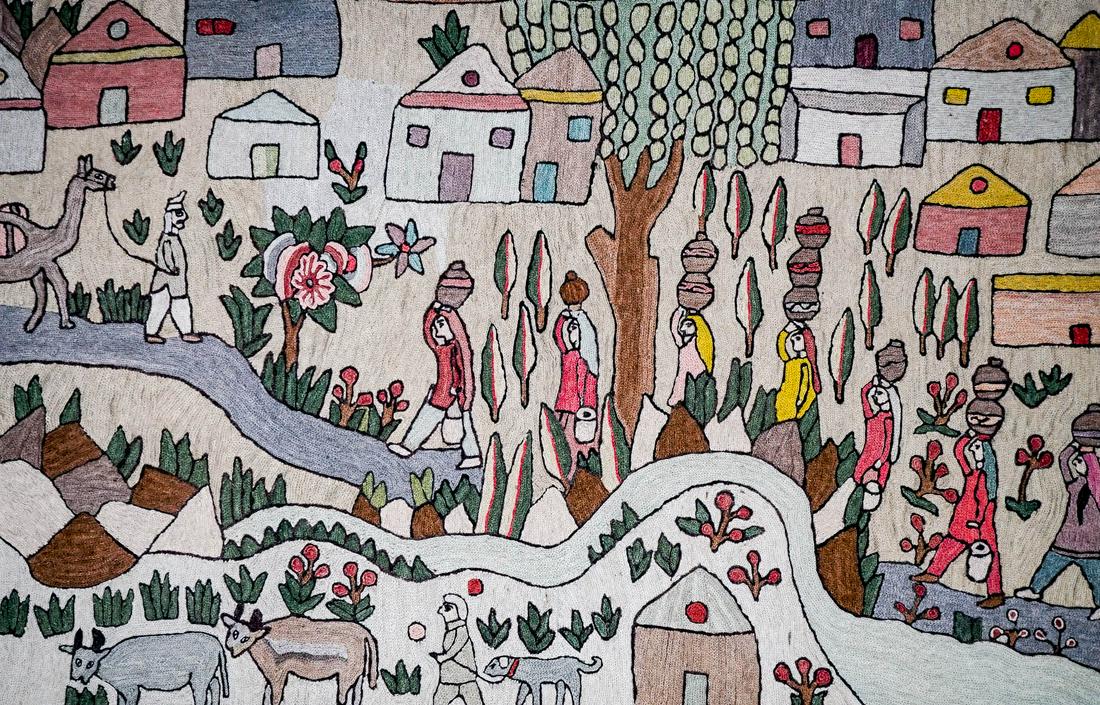 A Mid-Century Hooked Pictorial Rug (1 of 3)