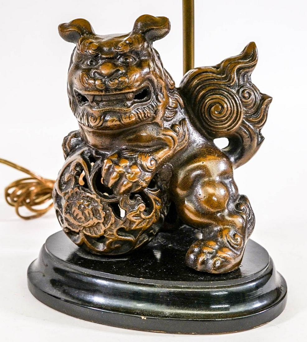 Vintage Foo Dog Bronze Table Lamp (1 of 10)