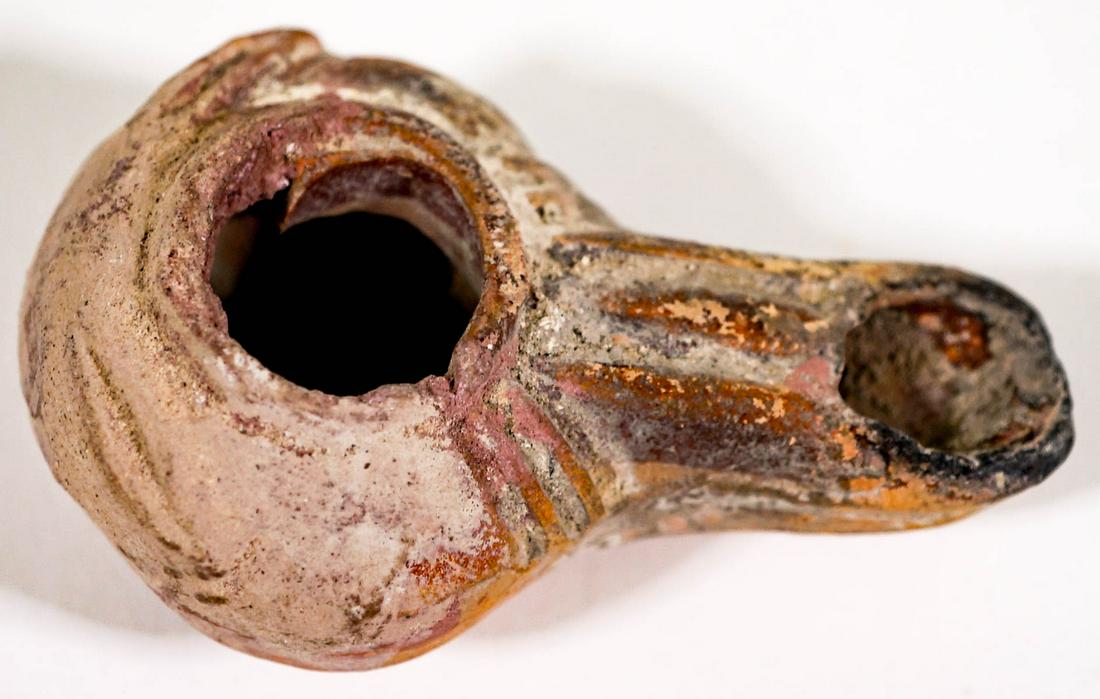 Ancient Hellenistic Terra-Cotta Oil Lamp 330 B.C. (1 of 8)