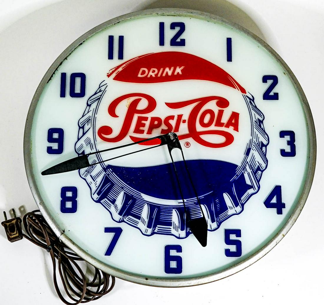 Pepsi Cola Lighted Advertising Clock (1 of 6)