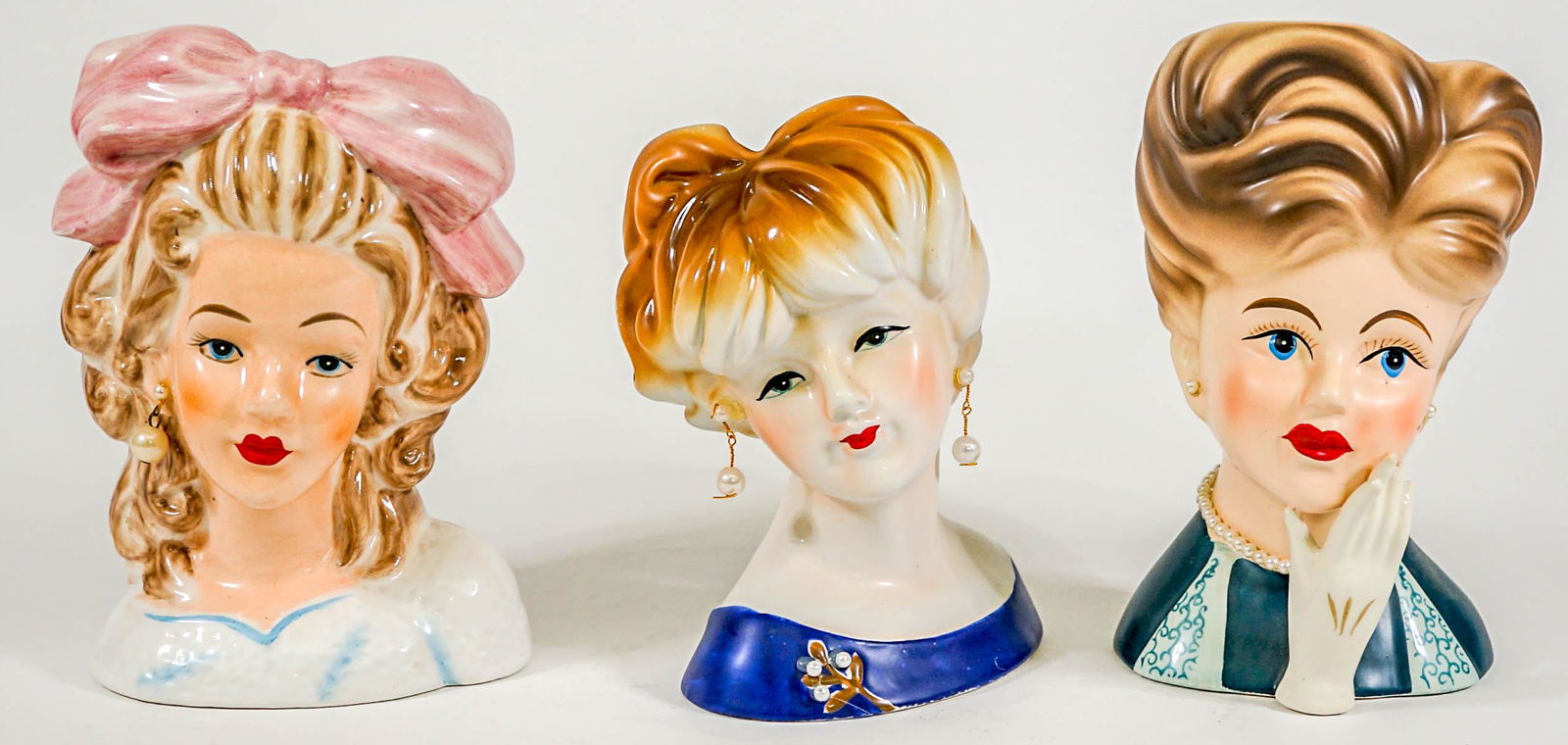 Vintage (3) Napco and Other Lady Head Vase (1 of 6)