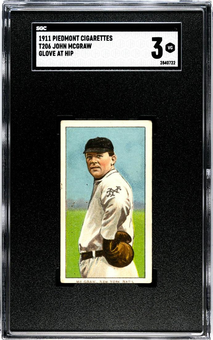 1911 Piedmont T206 John McGraw Glove At Hip SGC 3 (1 of 2)