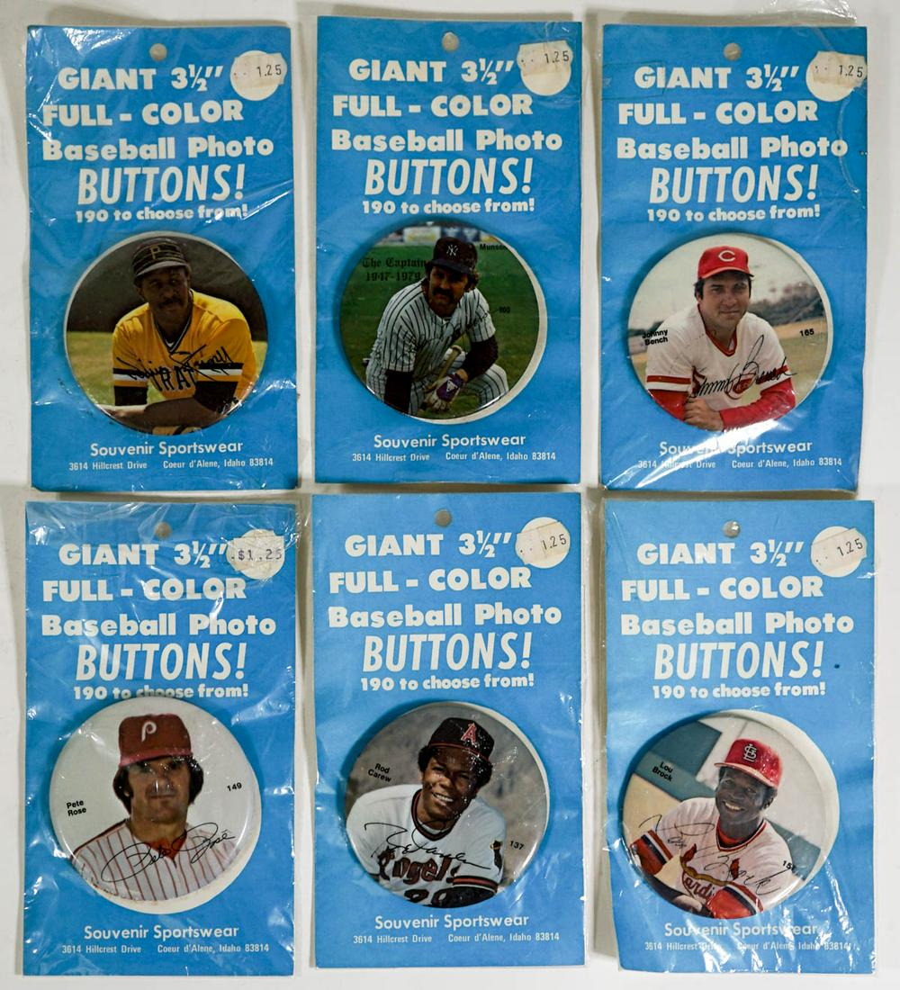 (6) 1978 MLB Player Pinback Buttons MOC (1 of 4)