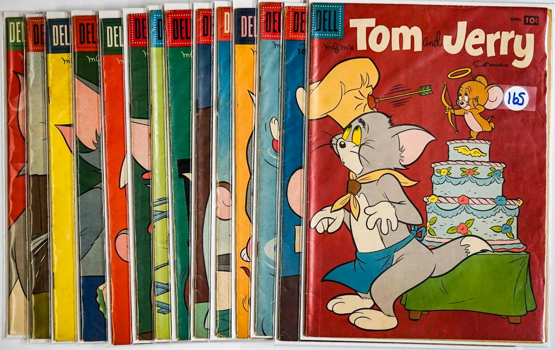 Tom and Jerry [Dell] Vintage Comic Books (14): Tom and Jerry [Dell] Vintage Comic Books (14) Mixed condition of mostly mid-grade or better comic books. If lot is absent of a condition report one may be requested via email. Condition report is prov