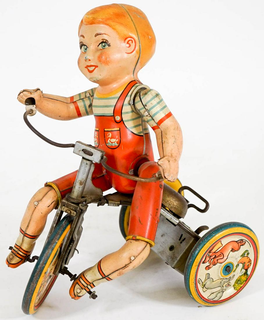 Vintage Kiddy Cyclist Tin Litho Windup Toy (1 of 9)