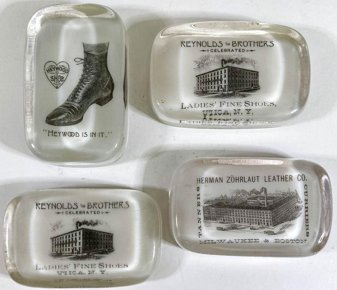 [Shoes] Antique Advertising Glass Paperweights (4) (1 of 3)