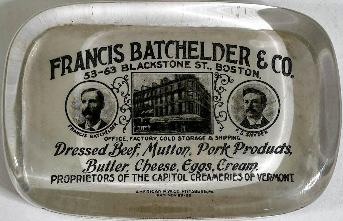 Francis Batchelder & Co. Advertising Paperweight (1 of 3)